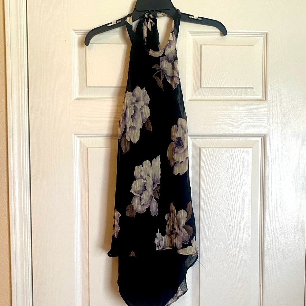 NWT! ASTR Pleated Floral Halter Top - Small